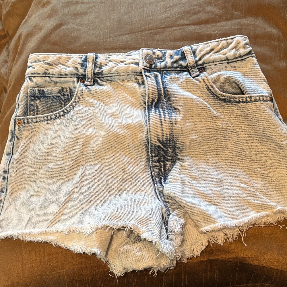 PacSun Faded Blue Frayed Jean Shorts